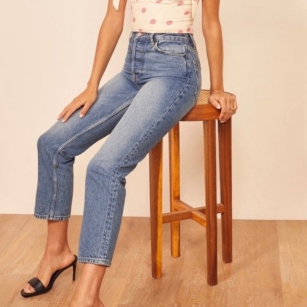 The Reformation Cynthia High Crop Relaxed  Jean